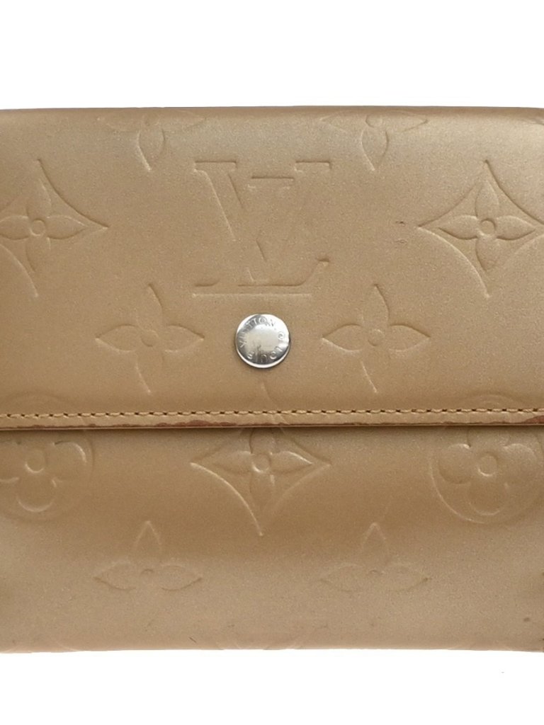 Louis Vuitton Porte Monnaie Billets Wallet Monogram Mat Gold Be M65117 67kd037
